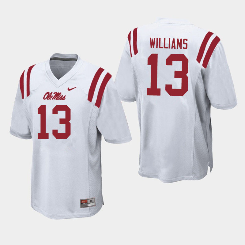 Ole Miss Rebels #13 Sam Williams College Football Jerseys Sale-White